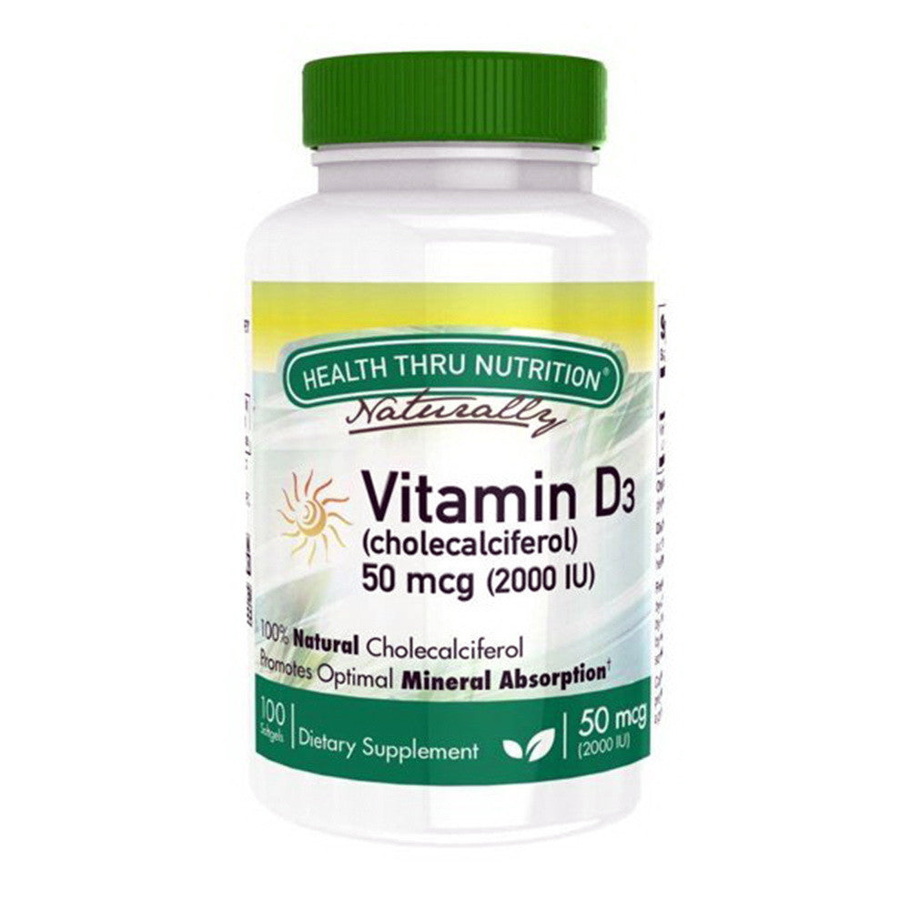 Health Thru Nutrition Vitamin D3 2 000iu Softgels, 100 Ea